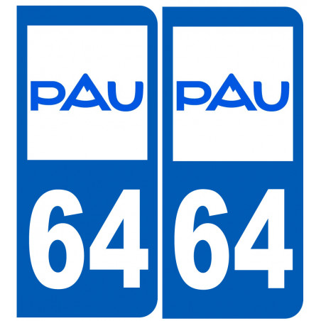 immatriculation 64 Pau - Autocollant(sticker)