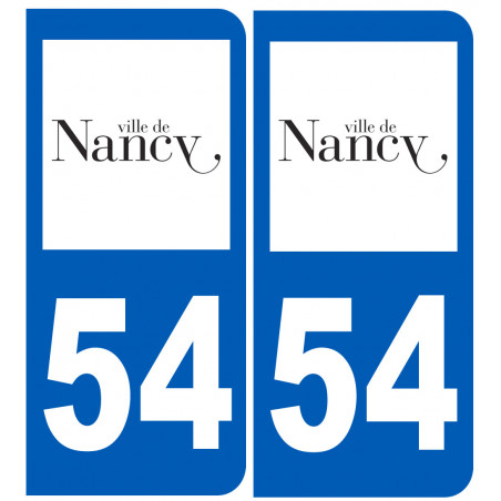 numéro immatriculation 54 Nancy - Autocollant(sticker)