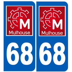 immatriculation 68 Mulhouse - Sticker/autocollant