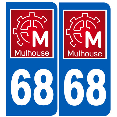 immatriculation 68 Mulhouse - Sticker/autocollant