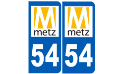 immatriculation 54 Metz - Autocollant(sticker)