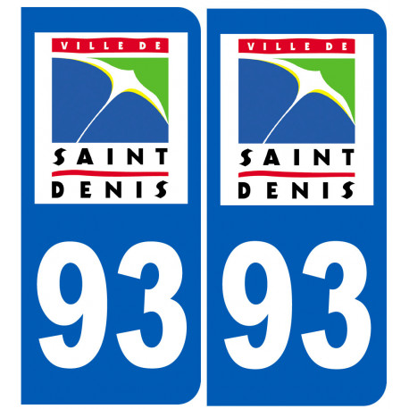 numéro immatriculation 93 Saint-Denis - Autocollant(sticker)
