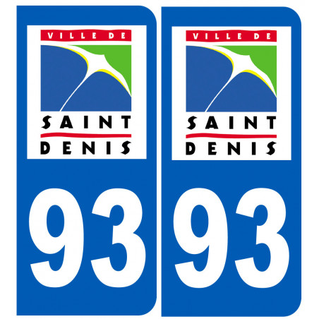 immatriculation 93 Saint-Denis - Autocollant(sticker)