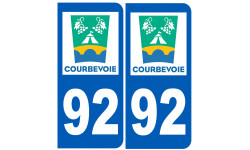 immatriculation 92 Courbevoie - Autocollant(sticker)