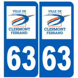 immatriculation 63 Clermont-Ferrand - Sticker/autocollant
