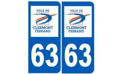immatriculation 63 Clermont-Ferrand - Autocollant(sticker)