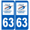 numéro immatriculation 63 Clermont-Ferrand - Autocollant(sticker)