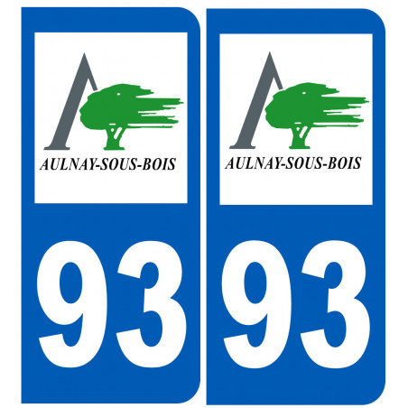 numéro immatriculation 93 Aulnay-sous-Bois - Autocollant(sticker)