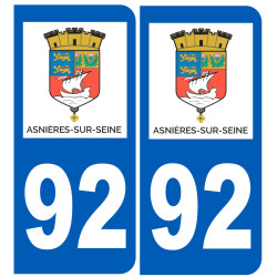 immatriculation 92 Asnières-sur-Seine - Sticker/autocollant