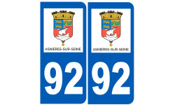 immatriculation 92 Asnières-sur-Seine - Autocollant(sticker)
