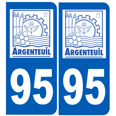 numéro immatriculation 95 Argenteuil - Autocollant(sticker)