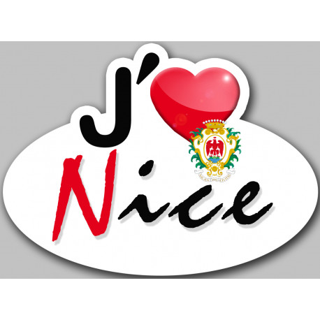 j'aime Nice - 15x11cm - Autocollant(sticker)
