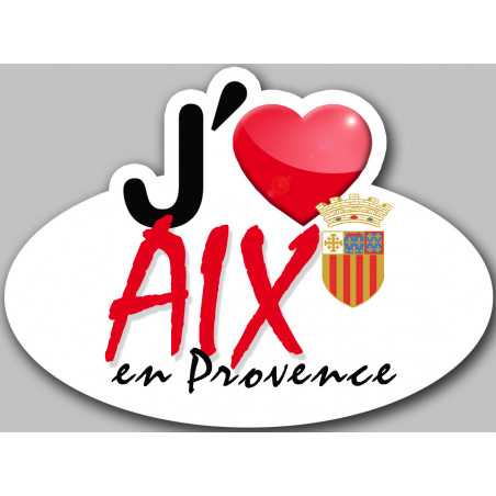 J'aime Aix-en-Provence - 15x11cm - Autocollant(sticker)