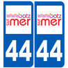 immatriculation 44 Batz sur Mer - Autocollant(sticker)