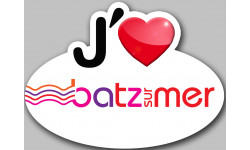 j'aime Batz-sur-Mer - 15x11cm - Autocollant(sticker)