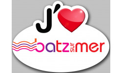 j'aime Batz-sur-Mer - Autocollant(sticker)