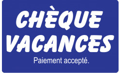 Paiement Chèque vacances accepté - 10x6cm - Autocollant(sticker)