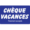 Paiement Chèque vacances accepté - 10x6cm - Autocollant(sticker)