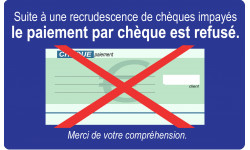 Paiement Chèques refusés - 15x9.2cm - Autocollant(sticker)