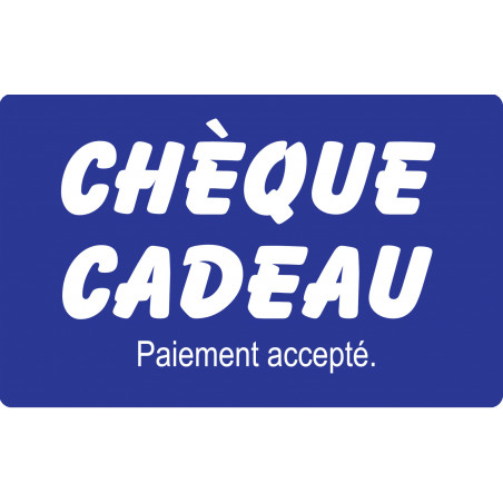 Paiement Chèque cadeau accepté - 10x6cm - Autocollant(sticker)