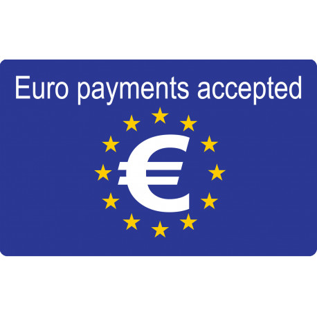 Euro payments accepted - 15x9.2cm - Autocollant(sticker)