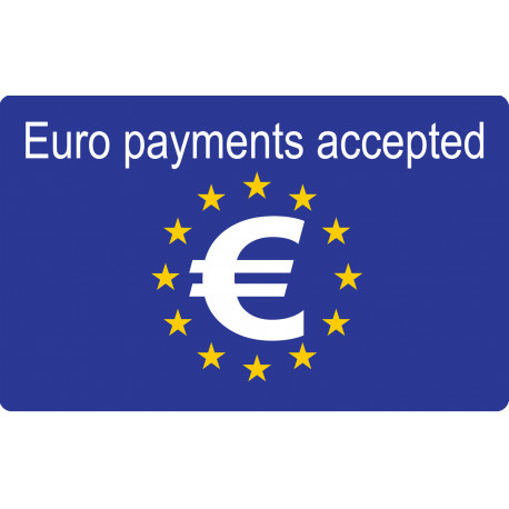 Euro payments accepted - 20x12.3cm - Autocollant(sticker)