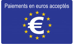 Paiements en euros acceptés - 10x6cm - Autocollant(sticker)