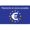 Paiements en euros acceptés - 10x6cm - Autocollant(sticker)