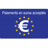 Paiements euros acceptés - 10x6cm - Autocollant(sticker)