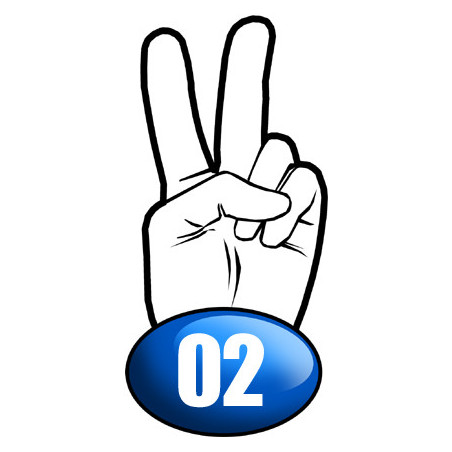 salut de motard département 02 de l'Aisne - 15x7.2cm - Sticker/autoco