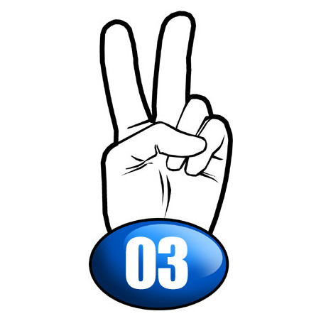 salut de motard département 03 L'Allier- 15x7.2cm - Sticker/autocolla