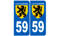 numéro 59 immatriculation Flandre - Autocollant(sticker)