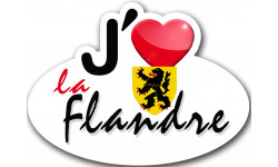 j'aime La Flandre 62 du Pas de Calais - 15x11cm - Autocollant(sticker)