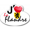 j'aime La Flandre 62 du Pas de Calais - 15x11cm - Autocollant(sticker)