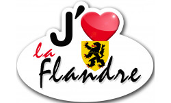 j'aime La Flandre 59 du Pas de Calais - 15x11cm - Autocollant(sticker)