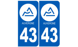 immatriculation 43 Auvergne Haute Loire - Autocollant(sticker)