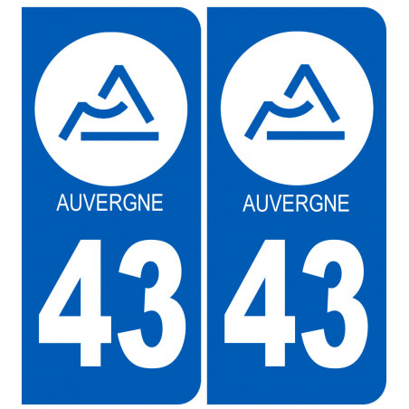 immatriculation 43 Auvergne de la Haute Loire - Autocollant(sticker)