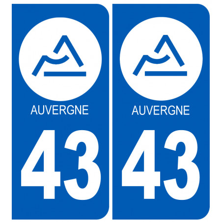 immatriculation 43 Auvergne Haute Loire - Autocollant(sticker)