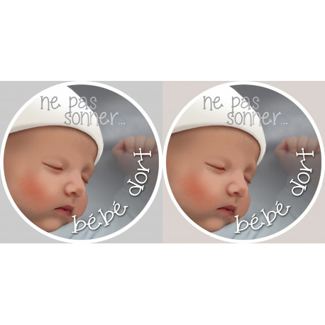 bébé dort ne pas sonner - 2x4.5cm - Autocollant(sticker)