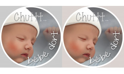 Chuttt bébé dort - 2x4.5cm - Autocollant(sticker)