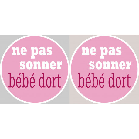 bébé dort fille ne pas sonner - 2x4.5cm - Autocollant(sticker)