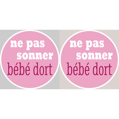bébé dort fille ne pas sonner - 2x4.5cm - Sticker/autocollant