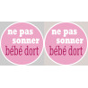 bébé dort fille ne pas sonner - 2x4.5cm - Sticker/autocollant