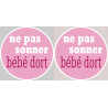 bébé dort fille ne pas sonner - 2x4.5cm - Autocollant(sticker)