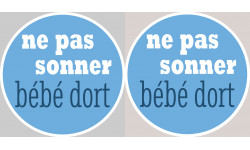 bébé dort garçon ne pas sonner  - 2X4.5cm - Autocollant(sticker)