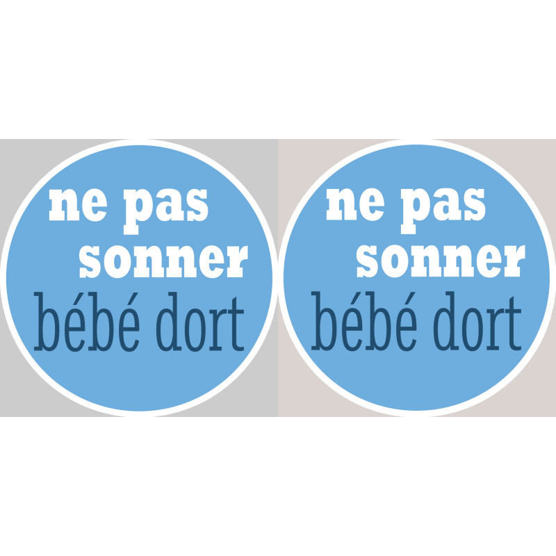 bébé dort garçon ne pas sonner  - 2X4.5cm - Sticker/autocollant