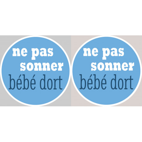 bébé dort garçon ne pas sonner  - 2X4.5cm - Autocollant(sticker)