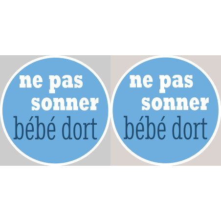 bébé dort garçon ne pas sonner  - 2X4.5cm - Sticker/autocollant