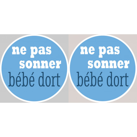 bébé dort garçon ne pas sonner  - 2X4.5cm - Autocollant(sticker)