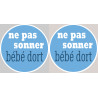 bébé dort garçon ne pas sonner  - 2X4.5cm - Sticker/autocollant